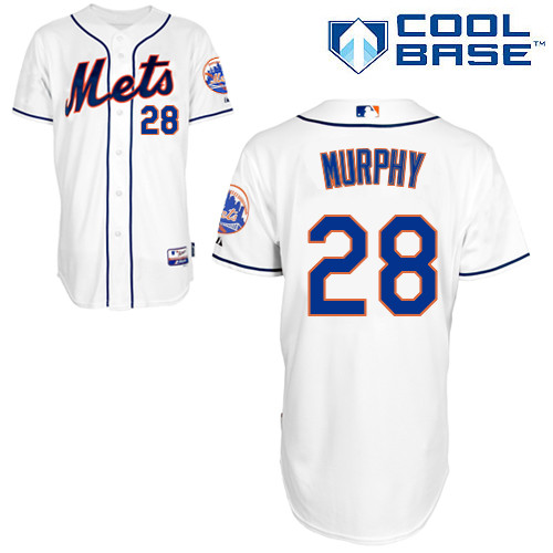 Daniel Murphy #28 Youth Baseball Jersey-New York Mets Authentic Alternate 2 White Cool Base MLB Jersey